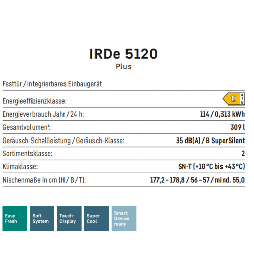LIEBHERR利勃海尔 IRDe 5120 轻松新鲜 嵌入式单门冰箱